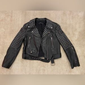 Zara studded black leather jacket